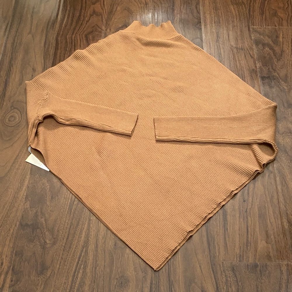 Chicwish Asymmetric Batwing Sleeve Warm Tan Cowl Neck Sweater